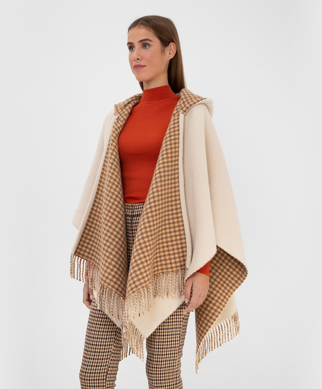 Fendi - Двустороннее пончо из шерсти и кашемира с узором
