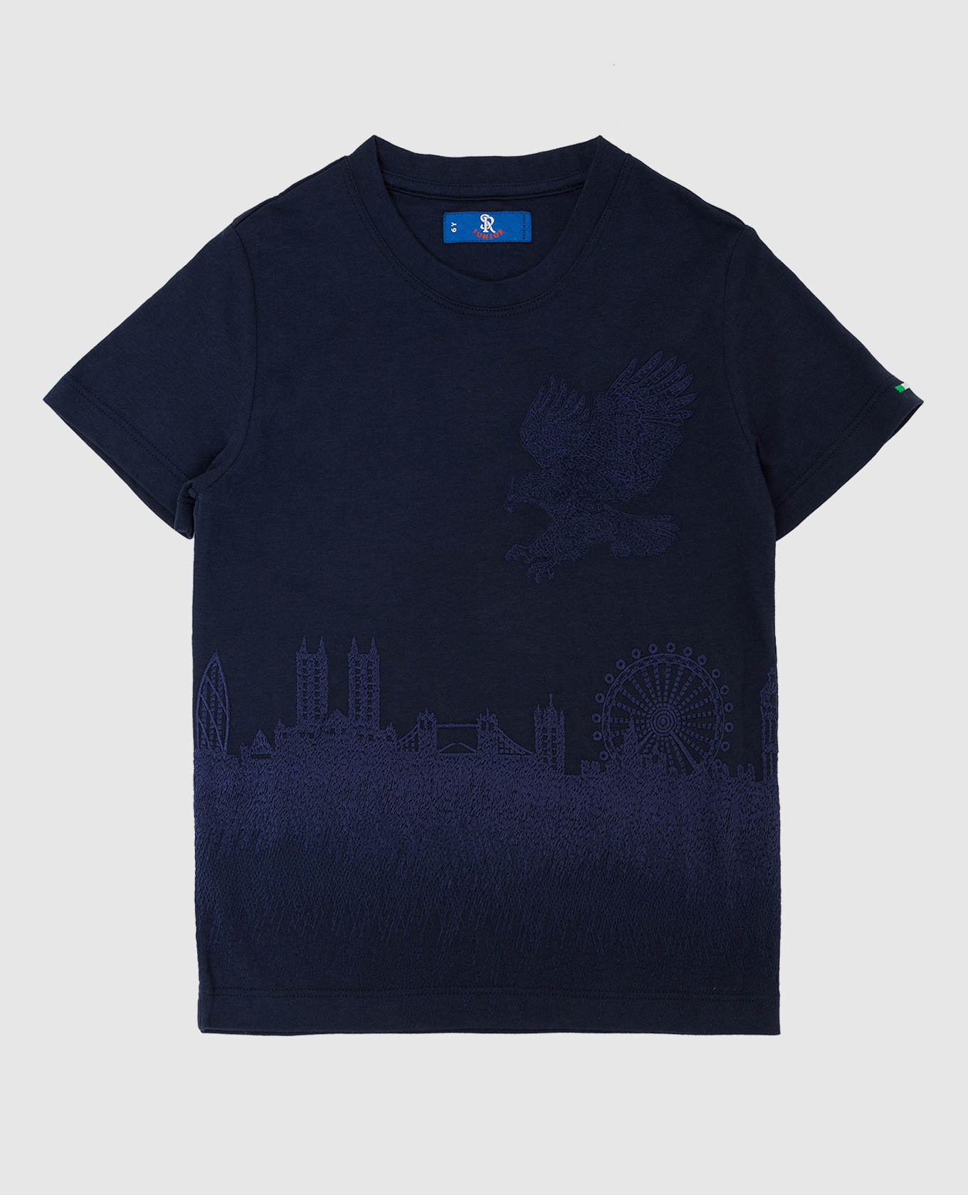 Children's dark blue t-shirt with embroidery
