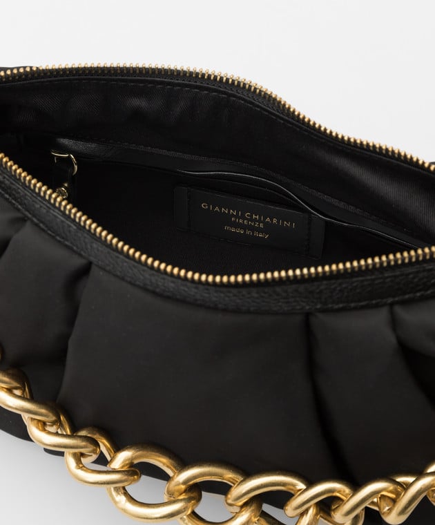 Gianni Chiarini Чорна сумка-багет Bonnie з ланцюгом BS855121AINYLGRN зображення 4