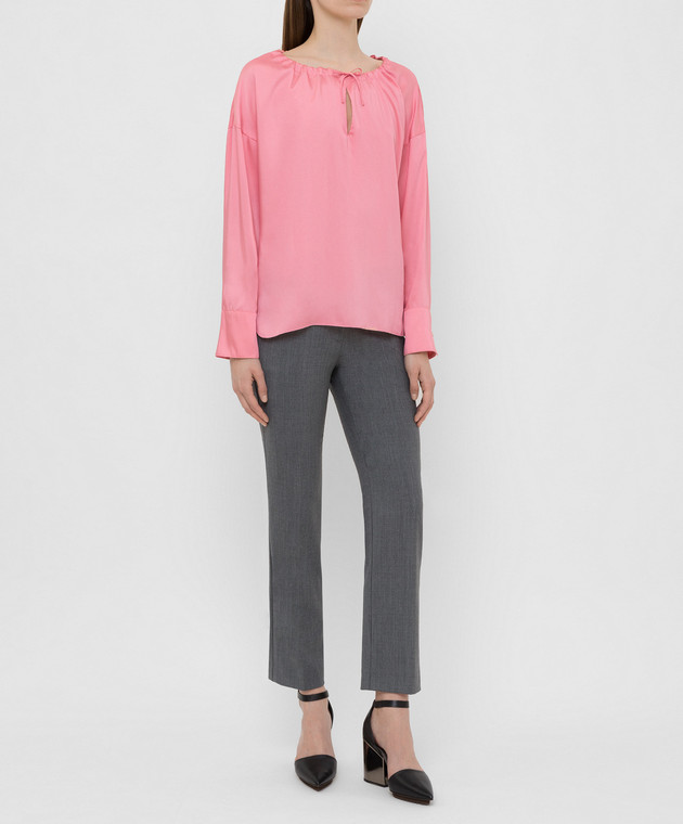 Yves Salomon Розовая блуза 9EYH00563TWUW изображение 2