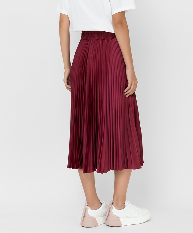 Red Valentino Бордовая юбка-плиссе WR3RA3605Y5 изображение 4