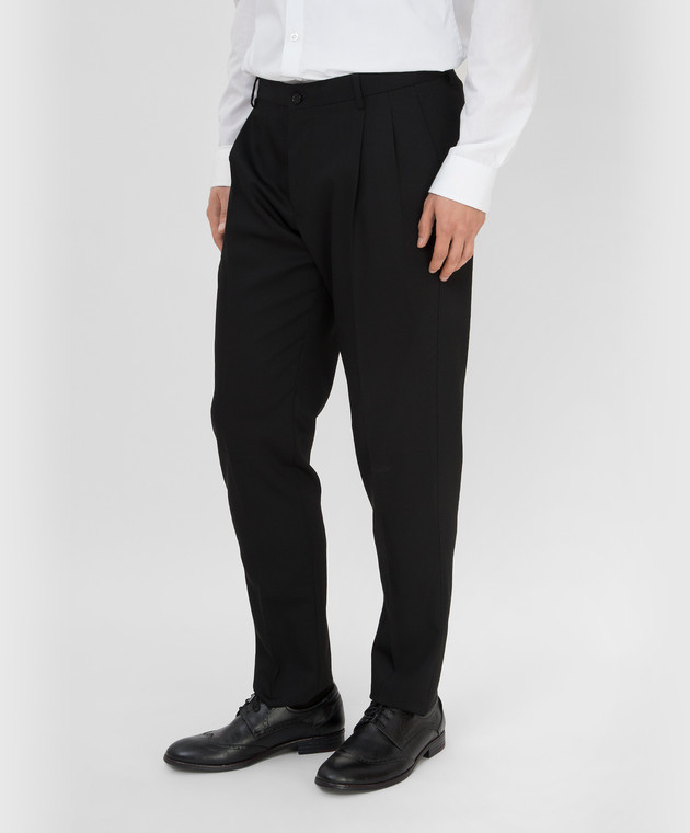 Dolce&Gabbana Черные брюки из  шерсти GY6UETFU2KF изображение 3