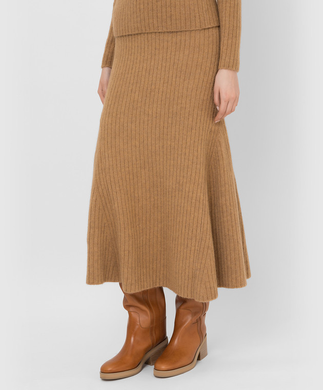 Nanushka Светло-коричневая юбка-годе Alyna NW21FWSK00174 изображение 3