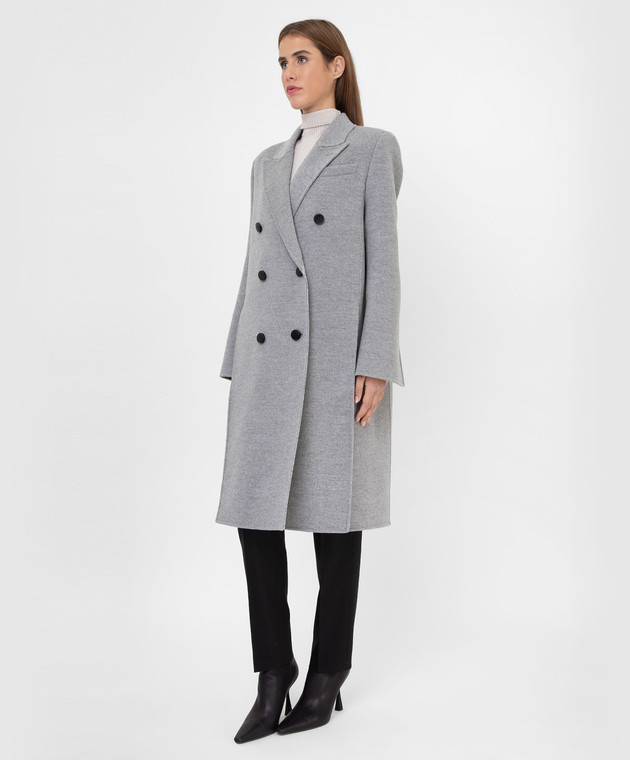 Fendi Двубортное пальто из шерсти с разрезами FF8839A5HD изображение 3