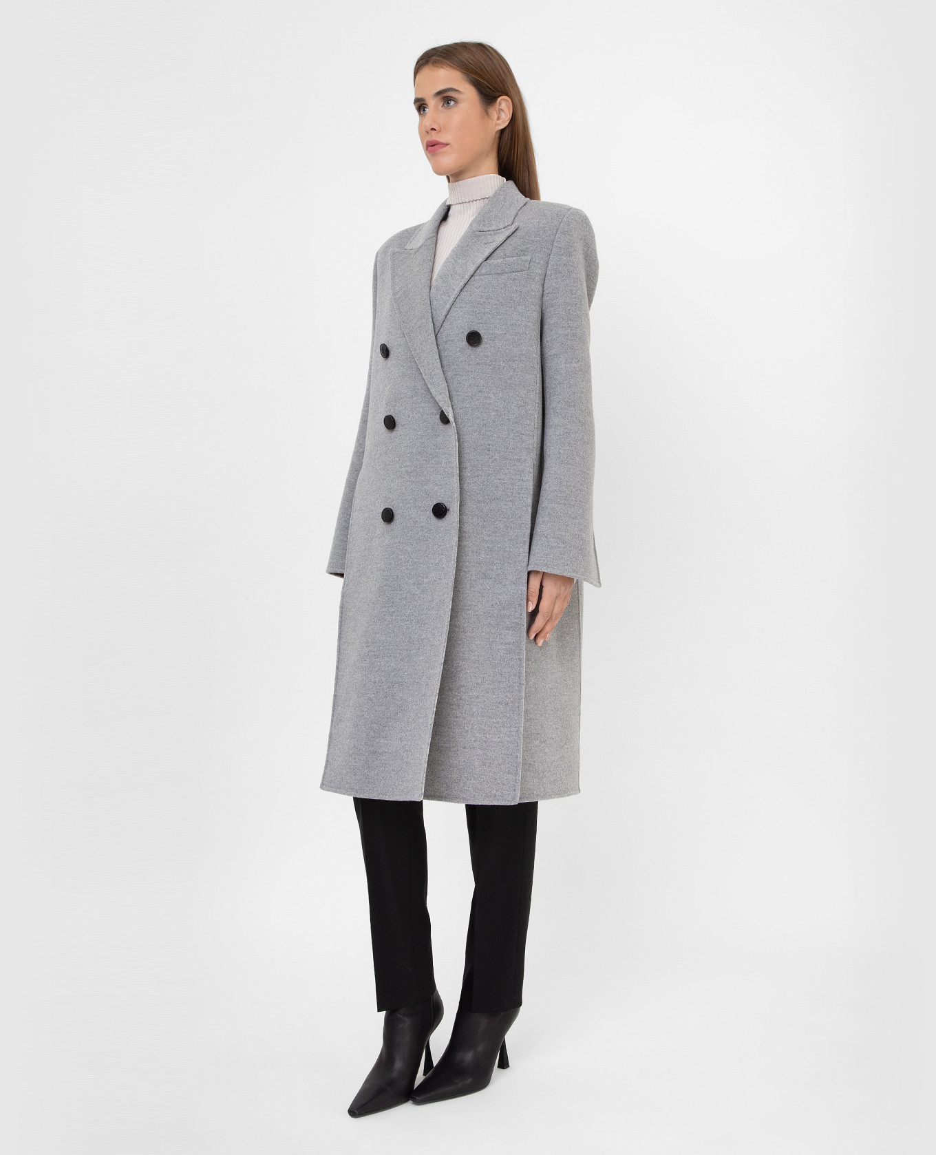 Fendi Двубортное пальто из шерсти с разрезами FF8839A5HD изображение 3
