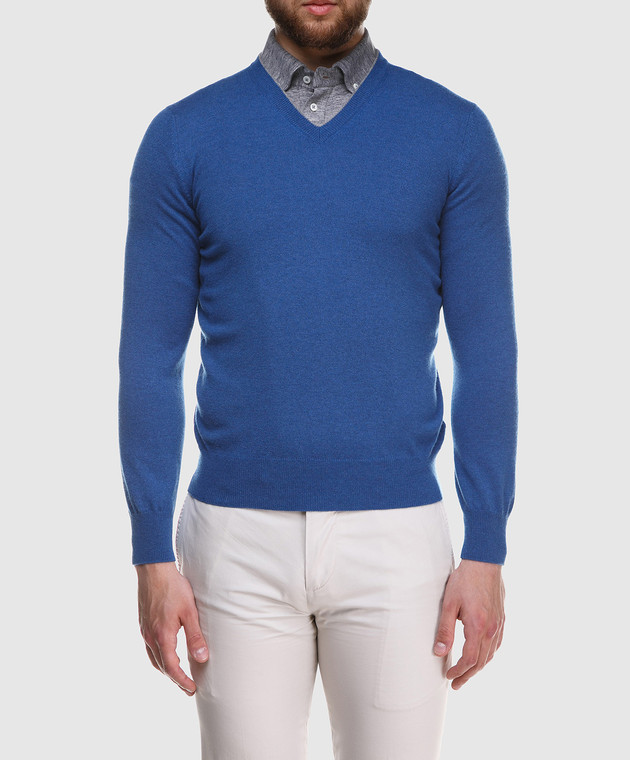 Brunello Cucinelli Синий пуловер M2200162 изображение 3