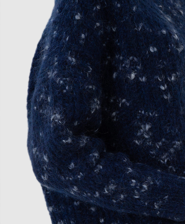 Max & Co Темно-синий пуловер Scena из шерсти в узор SCENA изображение 5