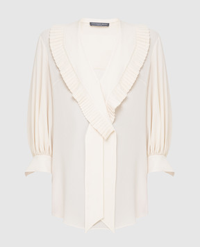 Alexander McQueen Светло-бежевая блуза из шелка 550956