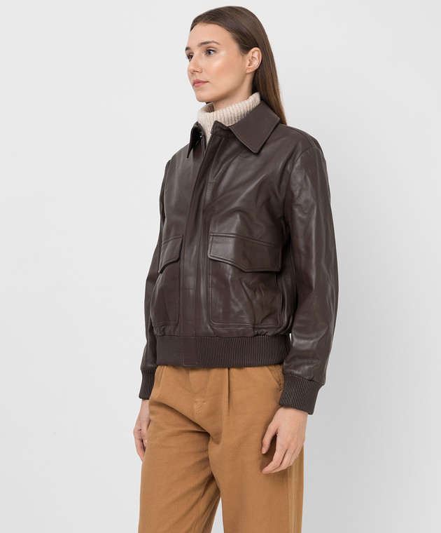Be Florence Dark Brown Leather Jacket ChangeClear BE2133 image 3