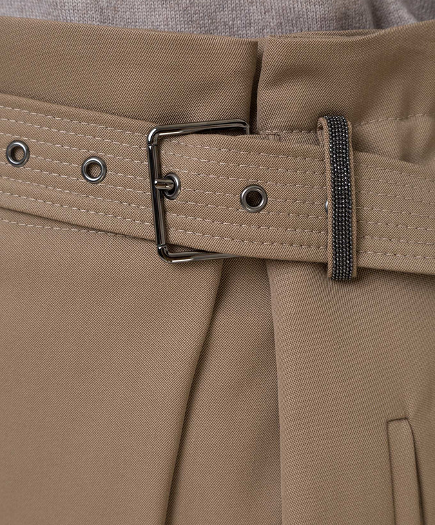Brunello Cucinelli Бежевые брюки из шерсти MA181P7363 изображение 5