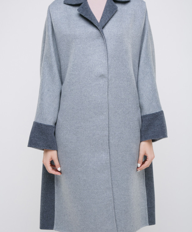 Florence Mode Синє пальто з вовни L1750SKYFALL зображення 3
