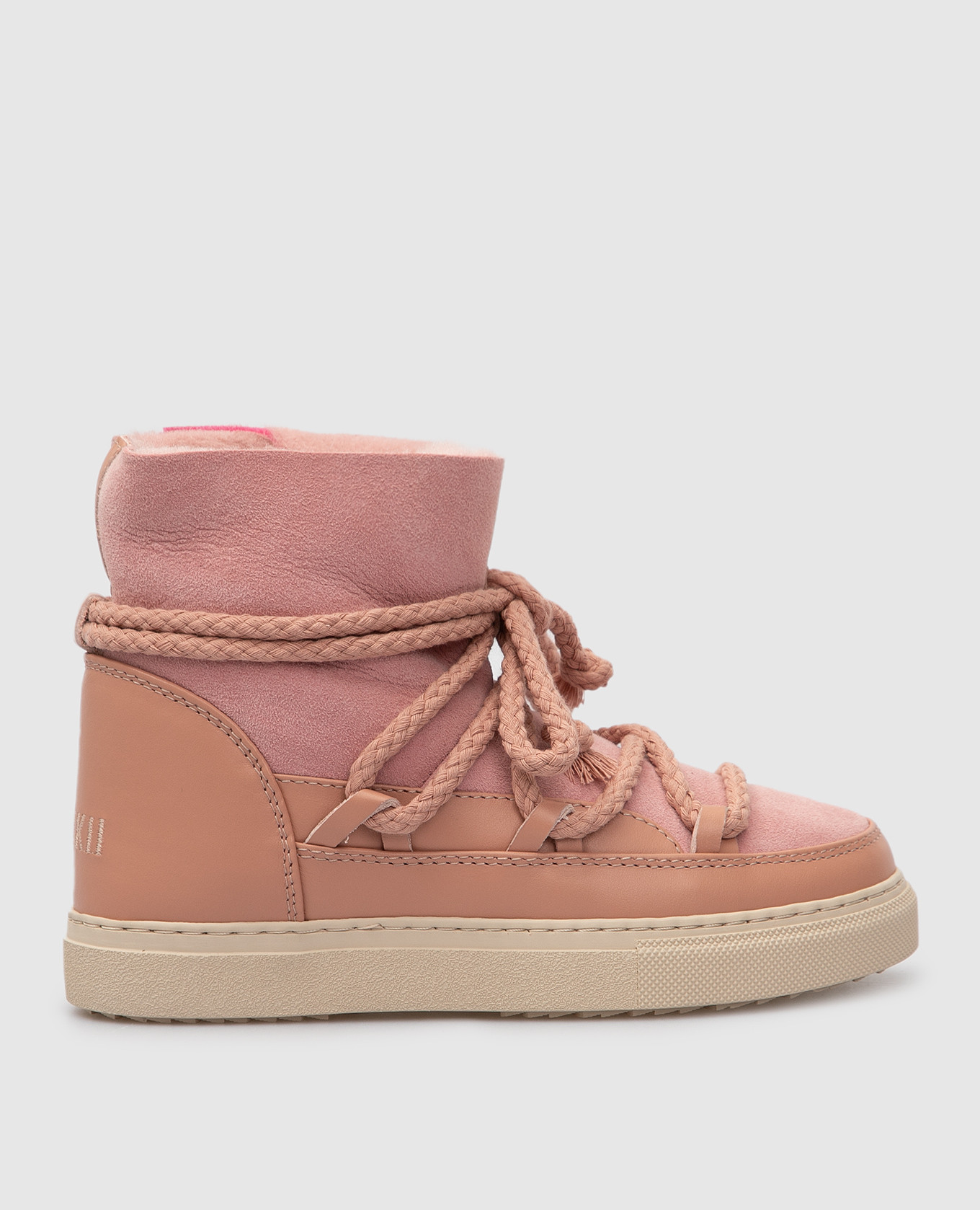 Детские розовые замшевые ботинки на меху