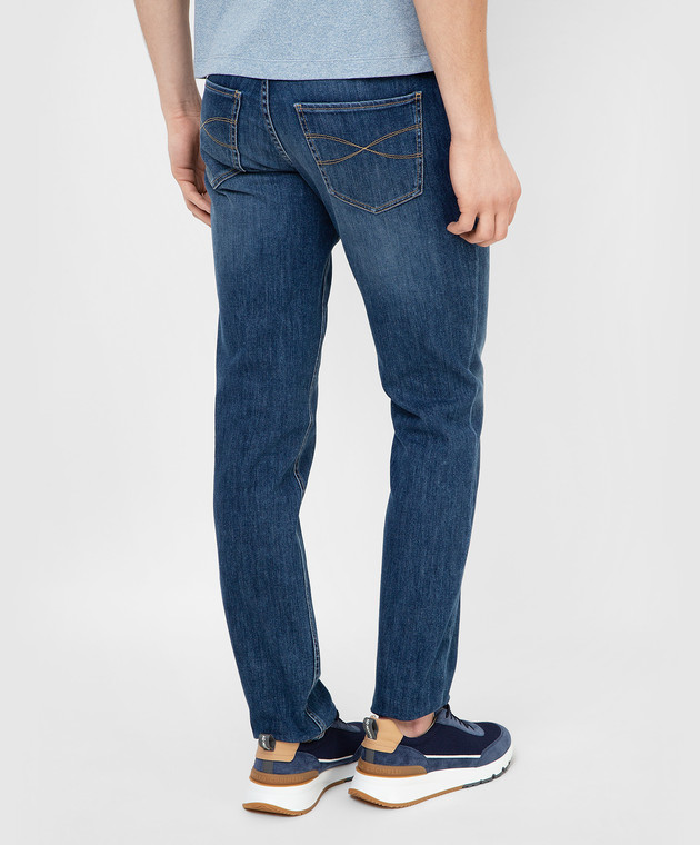 Brunello Cucinelli Синие джинсы с эффектом потертости ME246D2210 изображение 4