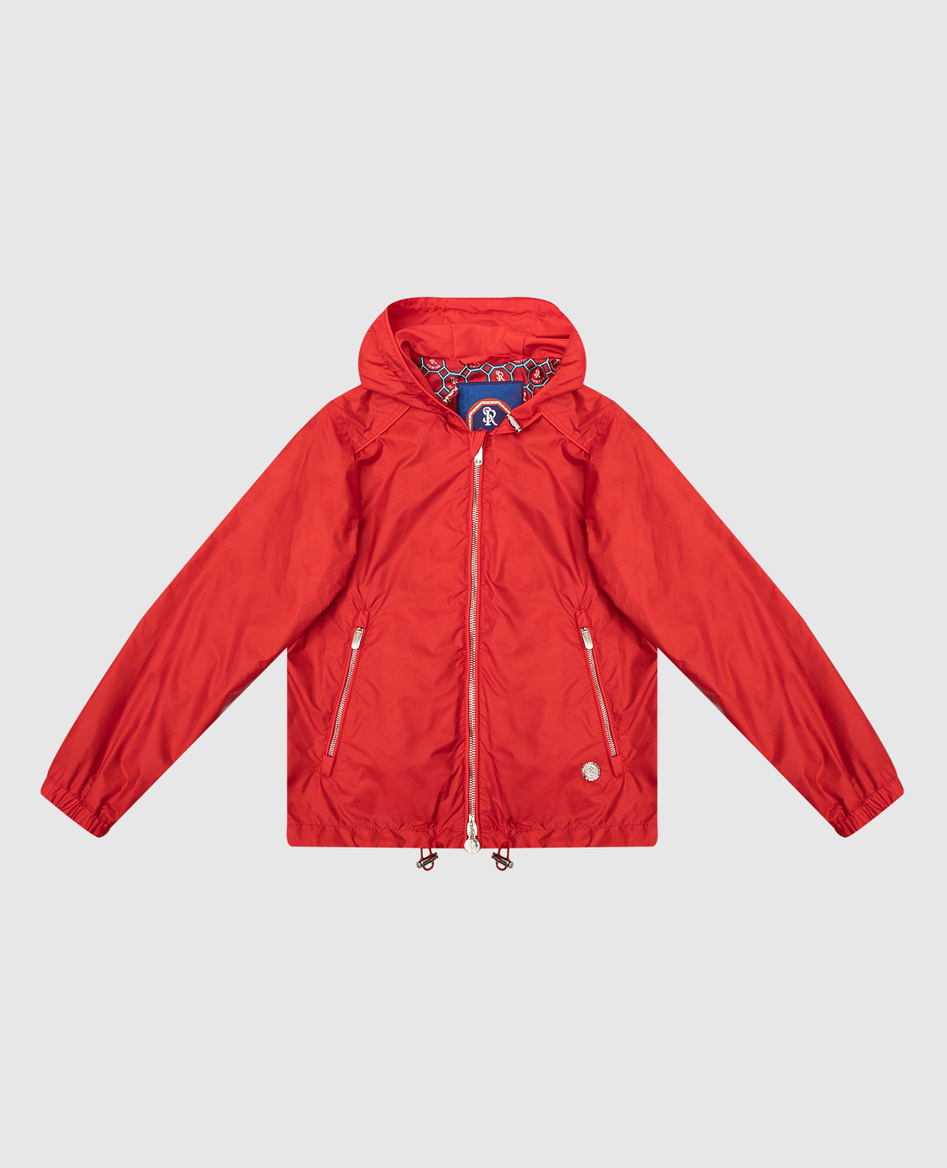 Children's red jacket in a pattern