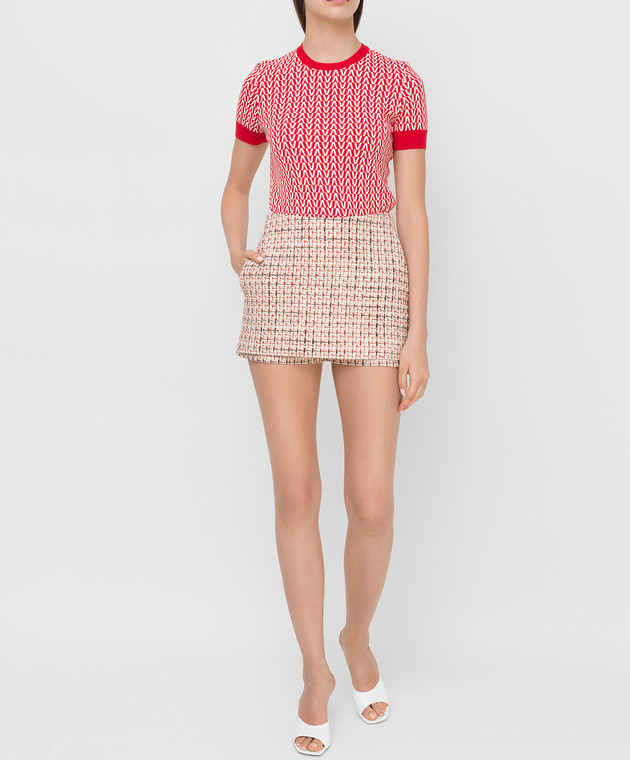 Valentino Светло-бежевая твидовая юбка-шорты WB3RA7X5675 изображение 2