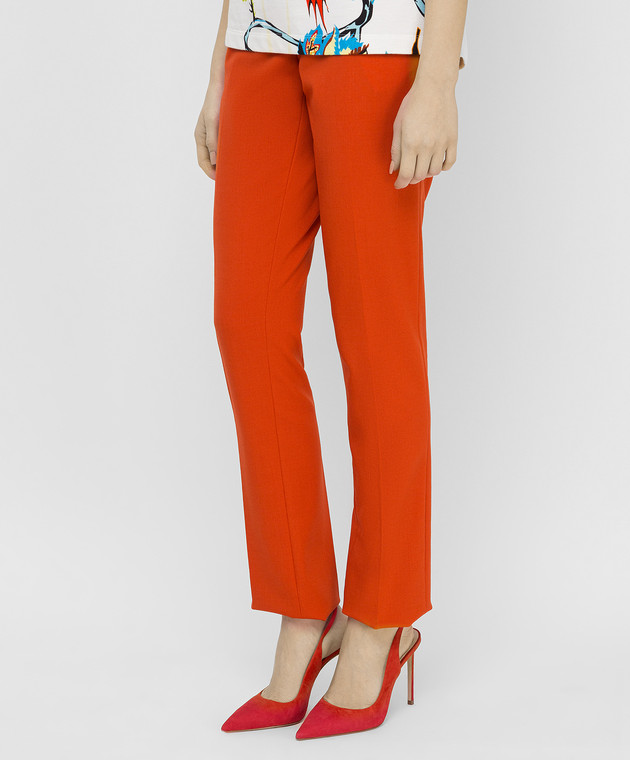 Victoria Beckham Оранжевые брюки из шерсти TRSLM2322 изображение 3