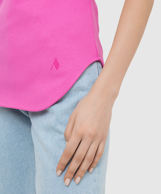 The Attico Розовая футболка Tessa с акцентными плечами 221WCT49C040 изображение 5