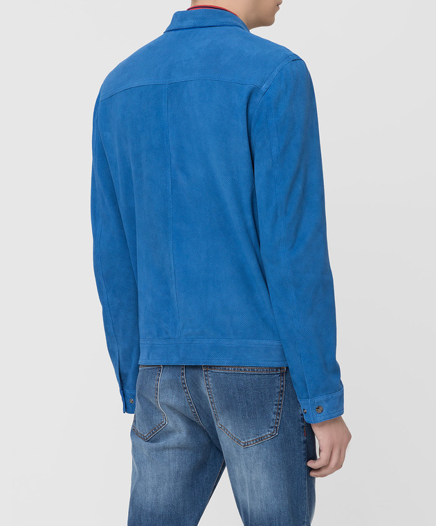 ISAIA Синя замшева куртка LWT046PLW03 зображення 4