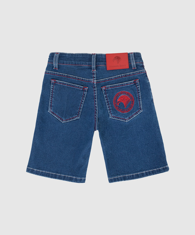Stefano Ricci Детские синие джинсовые шорты YFT0202030Z901 изображение 2