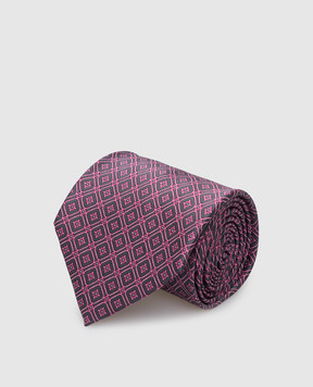 Stefano Ricci Розовый шелковый галстук в узор паттерн CXDD41071