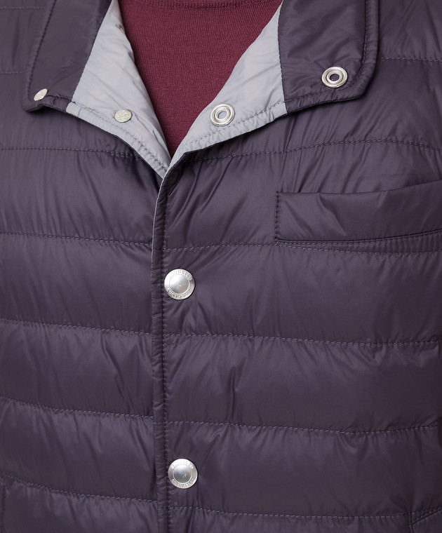 Brunello Cucinelli Фиолетовый пуховый жилет MR4051711 изображение 5