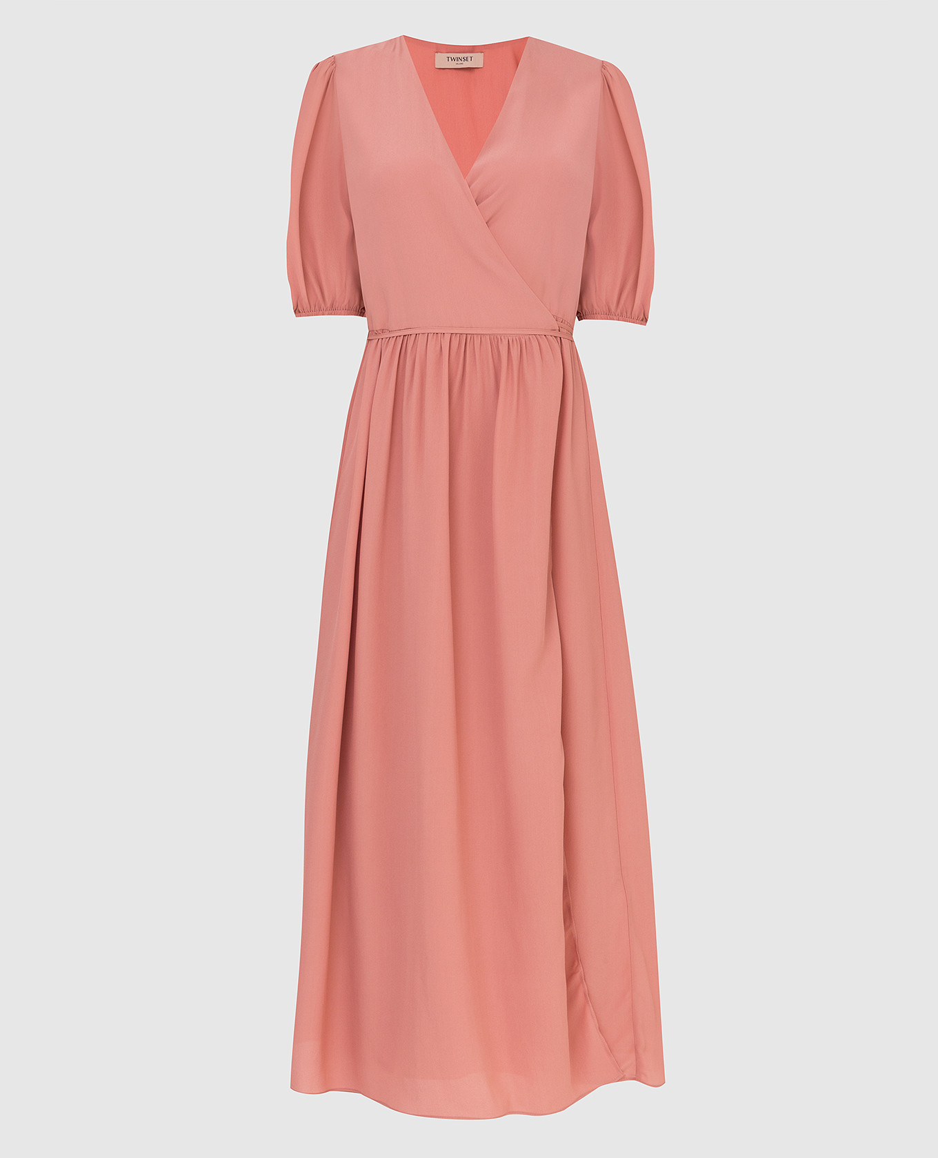 

Пудровое платье на запах, Пудровый, Повседневные платья