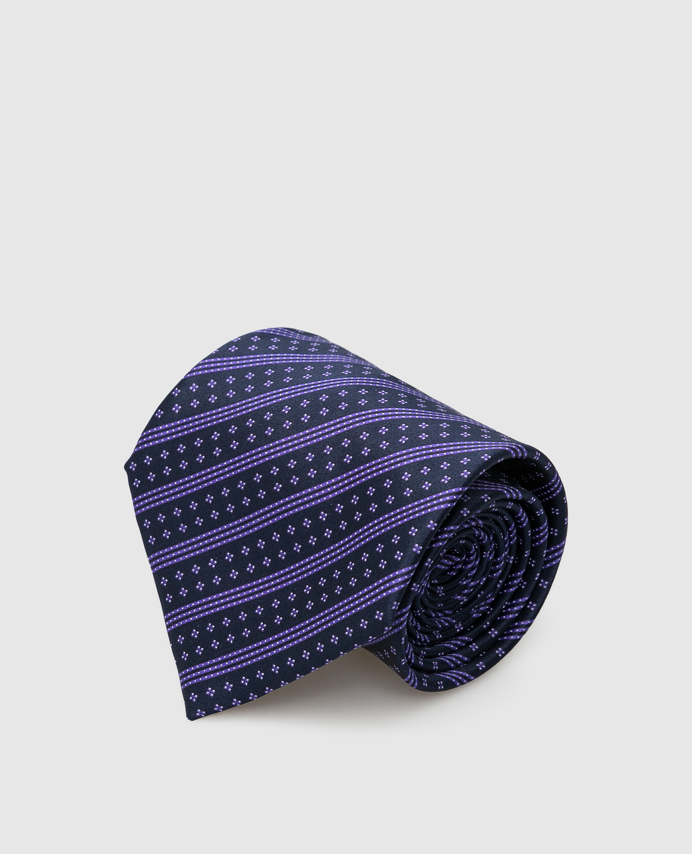 Фиолетовый шелковый галстук в полоску