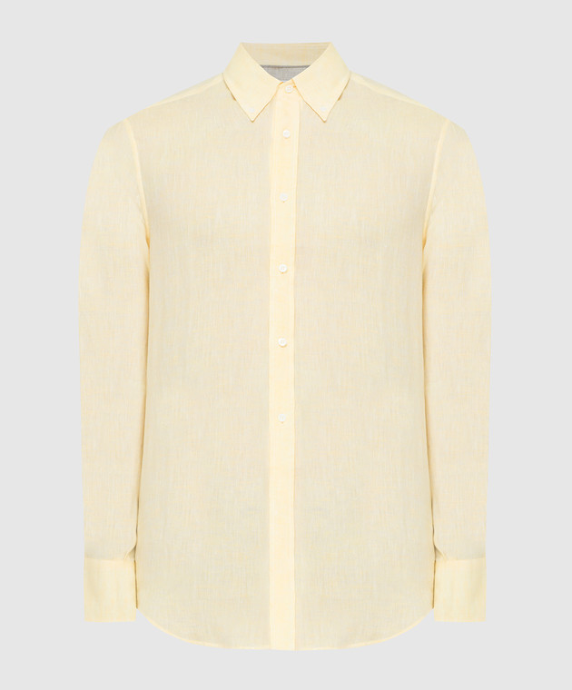 Brunello Cucinelli Желтая рубашка из льна MB6080038