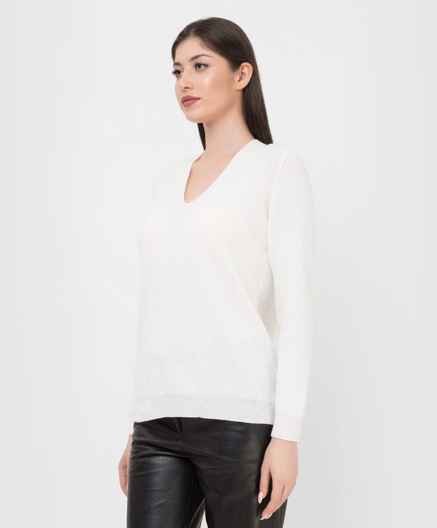 ANNECLAIRE Белый пуловер из шерсти, шелка и кашемира A8045262 изображение 3