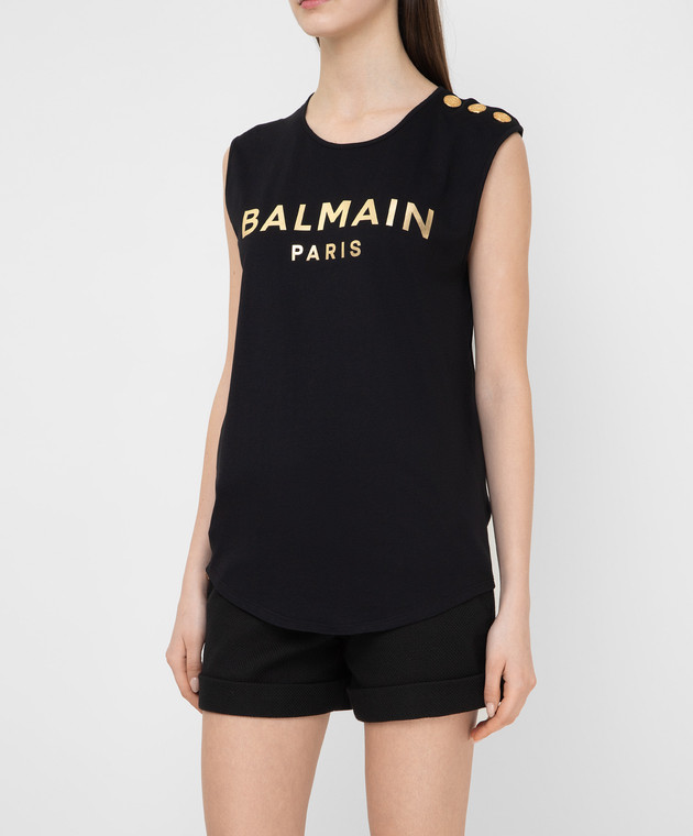 Balmain Черный топ VF11000B020 изображение 3