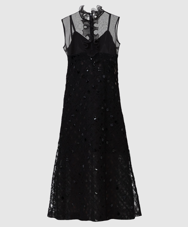 Bottega Veneta Черное платье с пайетками 523986