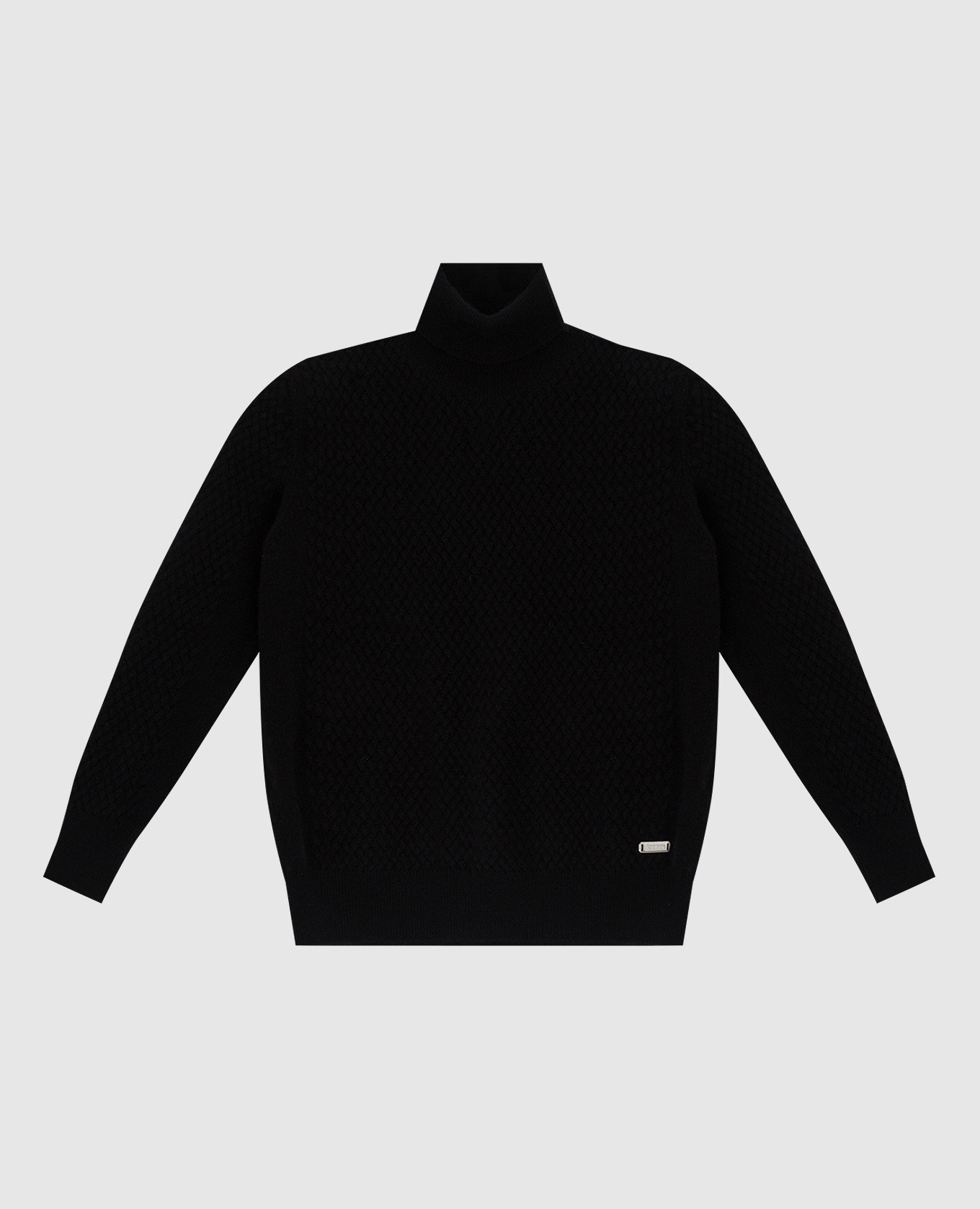 Stefano Ricci Детский черный свитер из кашемира в узор KY07014D01Y17409