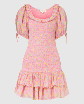 Love Shack Fancy Сукня міні Violet в квітковий принт з оборками LD604792