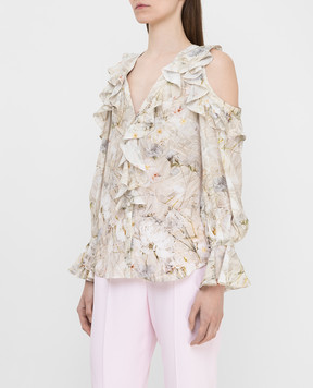 Alexander McQueen Бежева блуза із шовку 570382QMD09