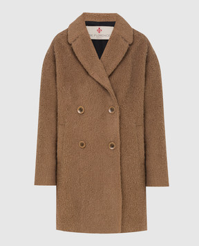 Be Florence Светло-коричневое пальто из шерсти BE2128