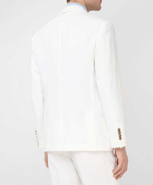 Brunello Cucinelli Світло-бежевий блейзер з льону MW4317BBDM зображення 4