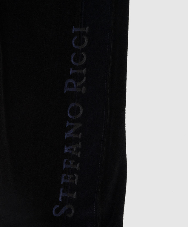 Stefano Ricci Kids velor joggers with logo embroidery KY01015P3PY20497 image 3
