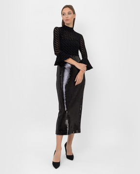 David Koma Чорна блуза в геометричним малюнком AW21DK03T