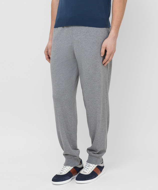 Loro Piana Сірі спортивні штани з шовку і кашеміру F2FAI1524 зображення 3