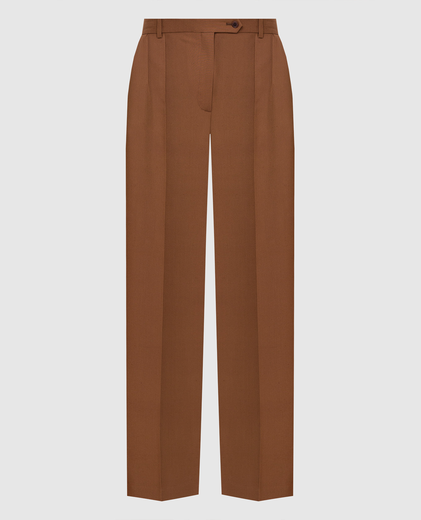 Светло-коричневые шелковые брюки
