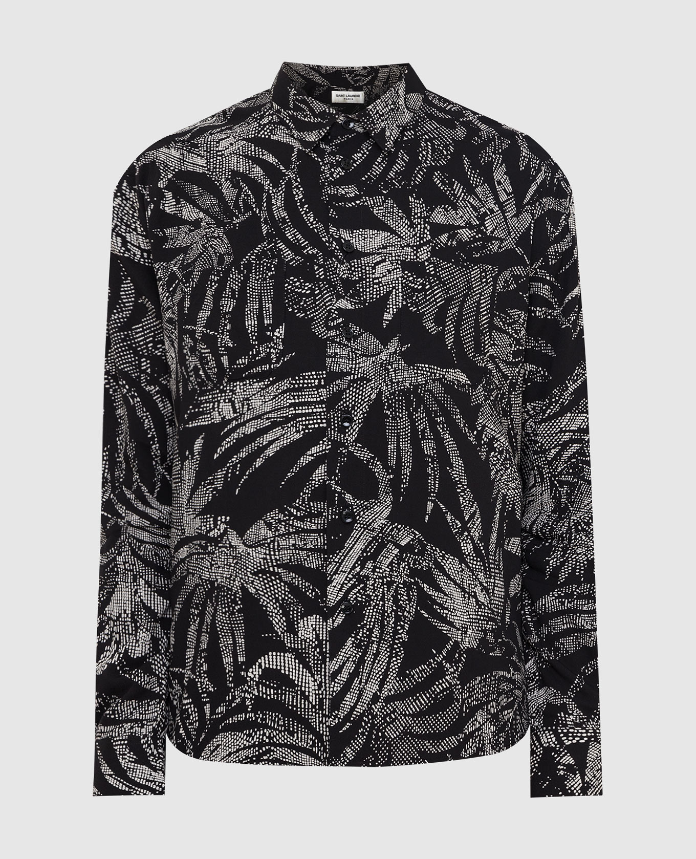 

Рубашка с узором Saint Laurent, Черный, С принтом