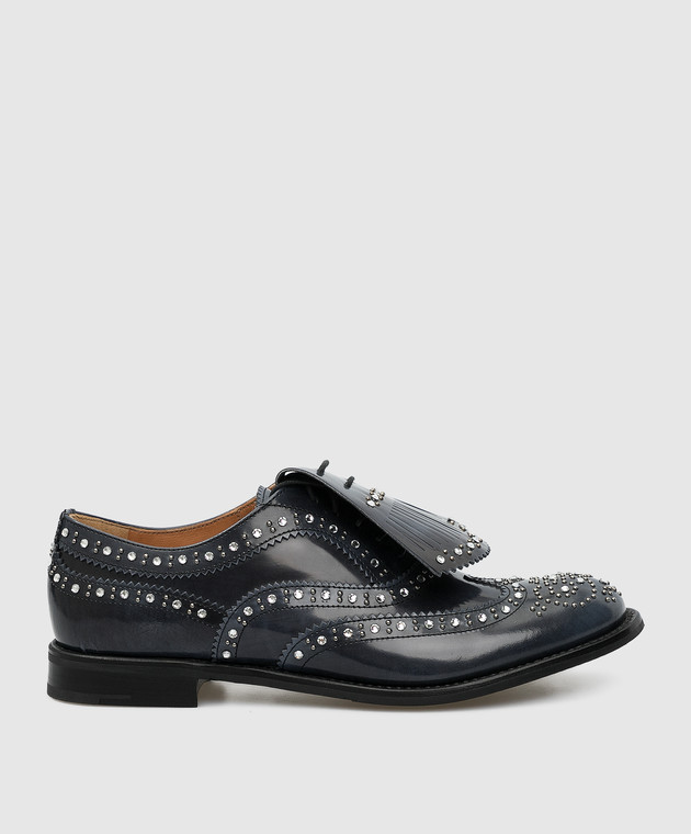 Church's Navy Crystal Leather Oxford Shoes DE0043