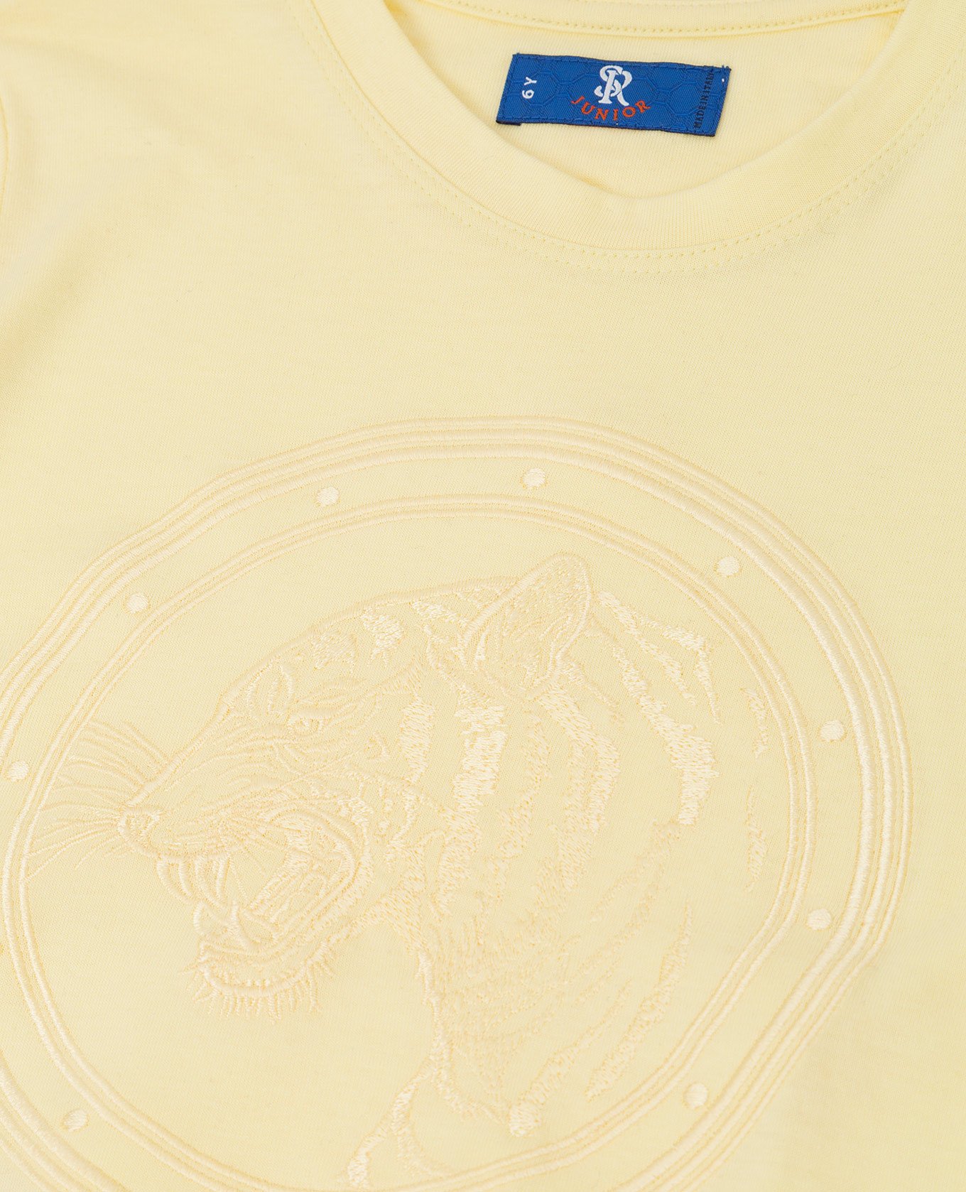 Stefano Ricci Детская желтая футболка с вышивкой YNH8400170803 изображение 3