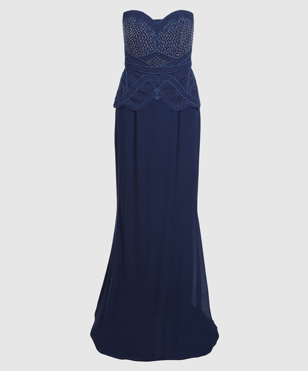 Rachel Gilbert Navy blue silk dress 60014