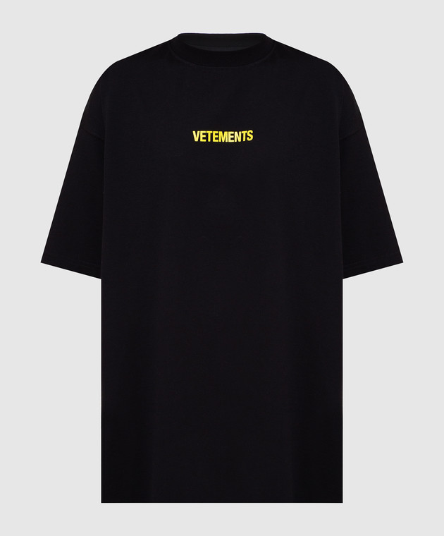 Vetements Черная футболка с принтом логотипа UE52TR120Xw