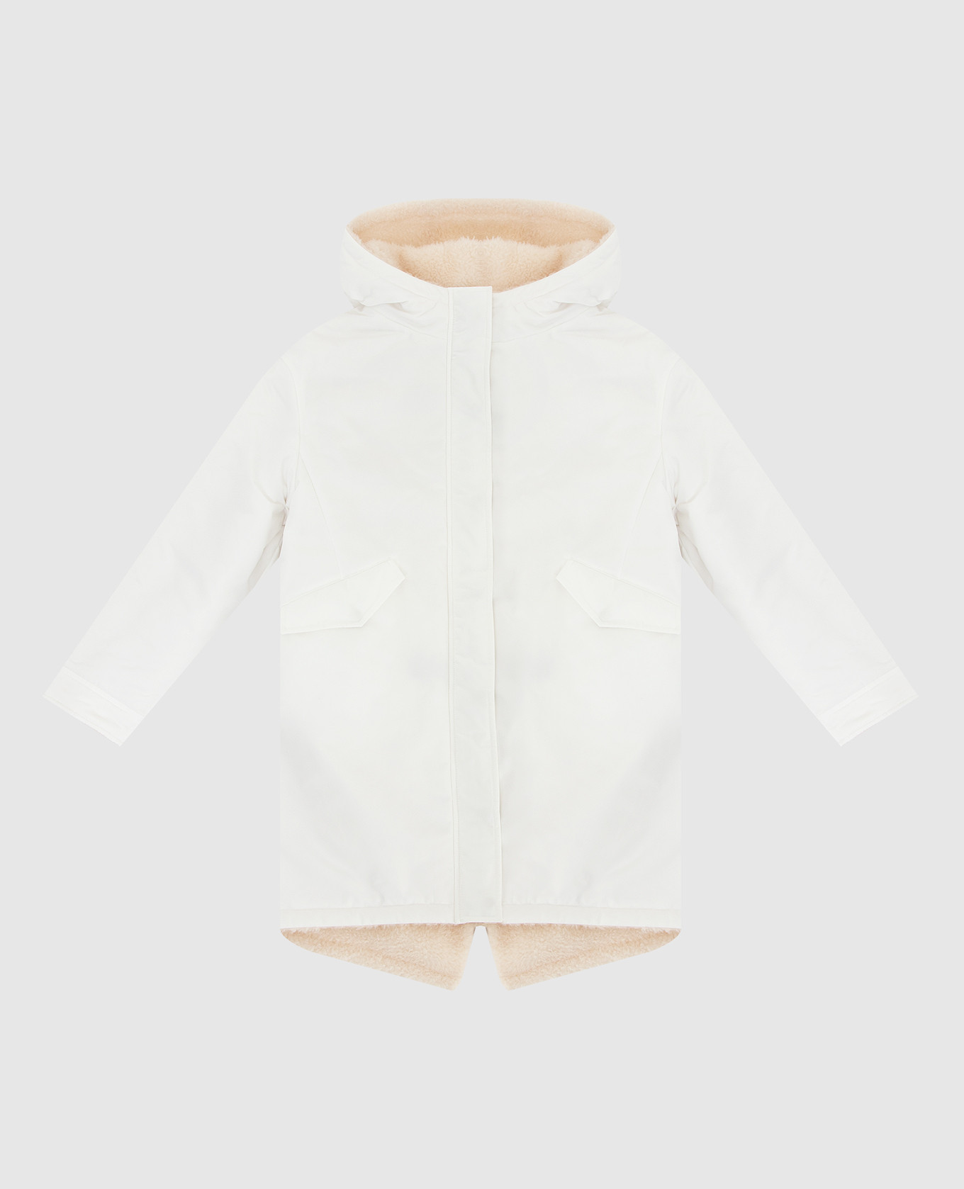 Yves Salomon Enfant Детская белая двусторонняя куртка 22WEM008XXNYWO10