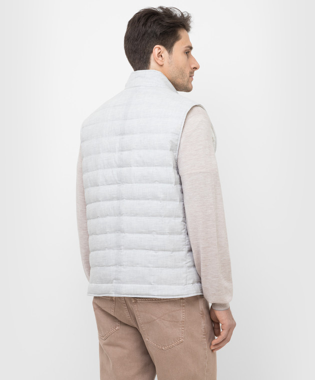 Brunello Cucinelli Светло-серый пуховый жилет M058C1711 изображение 4