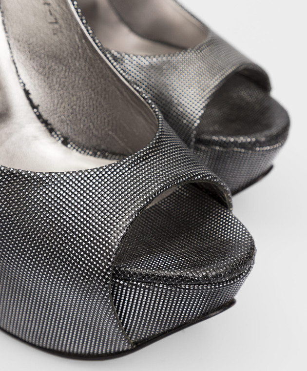 Gina Серебристые кожаные туфли 4709 изображение 5