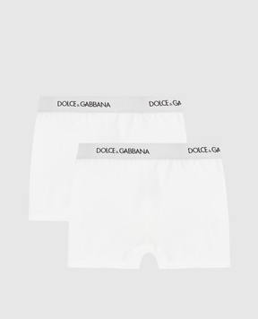 Dolce&Gabbana Набір дитячих білих трусиків з візерунком логотипу L4J701G7OCT