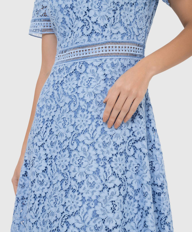 Twin Set Светло-синее ажурное платье миди 221TQ2170 изображение 5